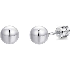Titanium CZ Screw Back Earrings Hypoallergenic for Sensitive Ears