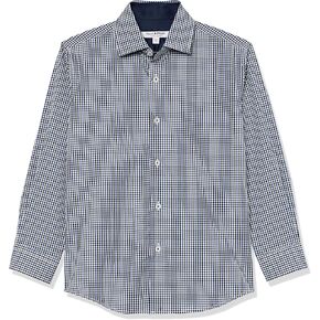 Isaac Mizrahi Boy's Long Sleeve Gingham Pattern Button Down Shirt