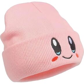 Kirby Beanie Adult Size Anime Hat Accessory Kawaii, Medium-Large (100% Acrylic, Pink)