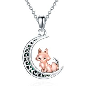 Butterfly/Wolf/Moth/Raven/Dragonfly/Owl/Hummingbird Nekclace 925 Sterling Silver Animal Pendant Necklace for Women Girls Christmas Gifts