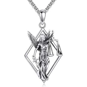 Scales of Justice Necklace Sterling Silver Balance Libra Pendant Justice Jewery Lawyers and Attorneys Themed Gift for Men Women
