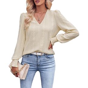 سترة نسائية علوية منتفخة بأكمام طويلة ورقبة على شكل حرف V كاجوال فضفاضة تناسب تي شيرت وبلوزات in Kuwait