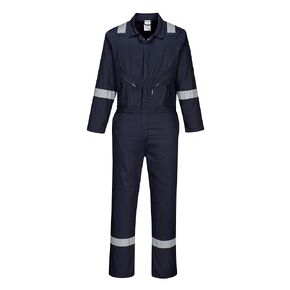 Portwest C814 Men's Work Coveralls - 100% Cotton Workwear Lightweight Reflective Safety Coverall with Zip and Pockets Grey, XX-Large