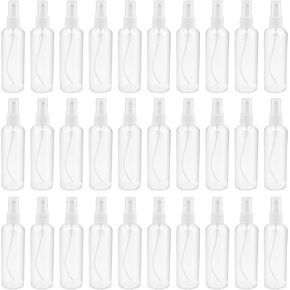SINJEUN 30 Pack Clear Plastic Spray Bottles with Caps, 4 oz Spray Bottles Mist Sprayer, Refillable Empty Fine Mist Spray Bottle Mini Travel Size Spray Bottles, Leak Proof and BPA-Free