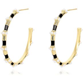 Gold Plated Huggie Hoop Earrings for Women, Vintage Flower Star Rose Heart Sunflower Huggie Hoop Earrings Cubic Zircon Square Diamond Enamel Large Hoop Dangle Earrings Jewelry Gift for Her