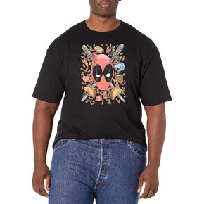 Marvel Big & Tall Deadpool Shells and Tacos Men's Tops Short Sleeve Tee Shirt