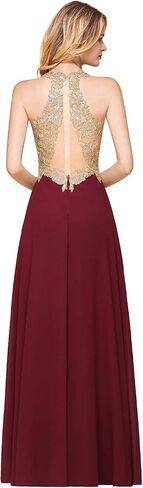 Lace Appliques Chiffon Bridesmaid Dresses Long V Neck A Line Formal Dress Evening Gown for Women in Saudi Arabia
