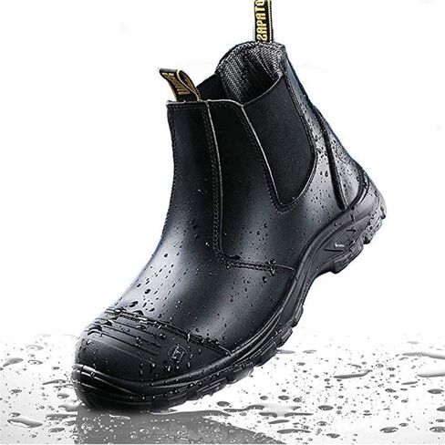 Men's Work Boots Steel Toe Soft Toe Waterproof Slip On Anti-Puncture Slip Resistant Safety Working Boots in Saudi Arabia