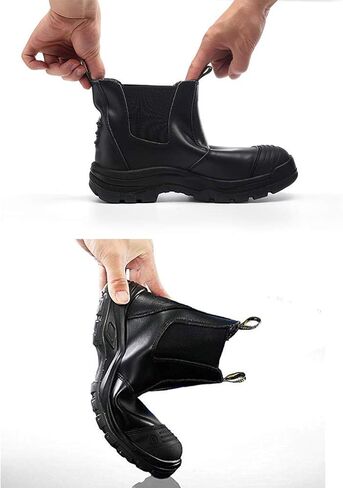 Men's Work Boots Steel Toe Soft Toe Waterproof Slip On Anti-Puncture Slip Resistant Safety Working Boots in Saudi Arabia