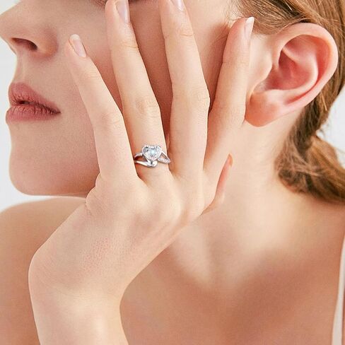 DAOCHONG Heart Urn Ring for Ashes 925 Sterling Silver Heart Shape Hold Loved Ones Ashes Forever In My Heart Keepsake Locket Rings Ash Memorial Keepsake Cremation Jewelry for Women Girls in Kuwait