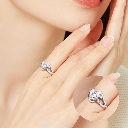 DAOCHONG Heart Urn Ring for Ashes 925 Sterling Silver Heart Shape Hold Loved Ones Ashes Forever In My Heart Keepsake Locket Rings Ash Memorial Keepsake Cremation Jewelry for Women Girls in Kuwait