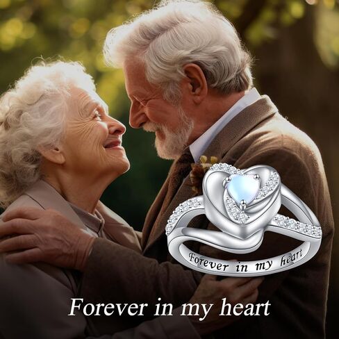 DAOCHONG Heart Urn Ring for Ashes 925 Sterling Silver Heart Shape Hold Loved Ones Ashes Forever In My Heart Keepsake Locket Rings Ash Memorial Keepsake Cremation Jewelry for Women Girls in Kuwait