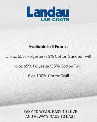 Landau Men's 5-Pocket, Classic Relaxed Fit, 4-Button, Notch Neck, Full-Length Lab Coat 3124 in Saudi Arabia