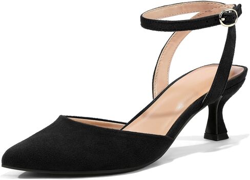 mysoft Women's Pumps Shoes Ankle Strap 2 Inch Kitten Heels Sexy Pointed Toe Wedding Party Dress Sandals in Saudi Arabia
