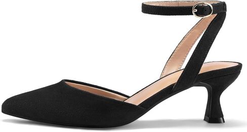 mysoft Women's Pumps Shoes Ankle Strap 2 Inch Kitten Heels Sexy Pointed Toe Wedding Party Dress Sandals in Saudi Arabia