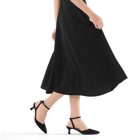 mysoft Women's Pumps Shoes Ankle Strap 2 Inch Kitten Heels Sexy Pointed Toe Wedding Party Dress Sandals in Saudi Arabia