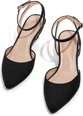 mysoft Women's Pumps Shoes Ankle Strap 2 Inch Kitten Heels Sexy Pointed Toe Wedding Party Dress Sandals in Saudi Arabia