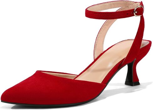 mysoft Women's Pumps Shoes Ankle Strap 2 Inch Kitten Heels Sexy Pointed Toe Wedding Party Dress Sandals in Saudi Arabia