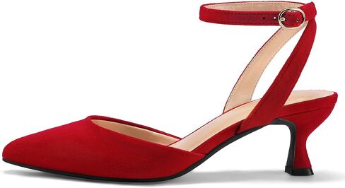 mysoft Women's Pumps Shoes Ankle Strap 2 Inch Kitten Heels Sexy Pointed Toe Wedding Party Dress Sandals in Saudi Arabia