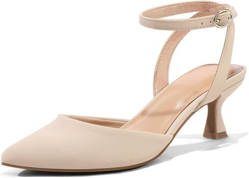 mysoft Women's Pumps Shoes Ankle Strap 2 Inch Kitten Heels Sexy Pointed Toe Wedding Party Dress Sandals in Kuwait