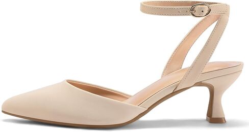mysoft Women's Pumps Shoes Ankle Strap 2 Inch Kitten Heels Sexy Pointed Toe Wedding Party Dress Sandals in Kuwait