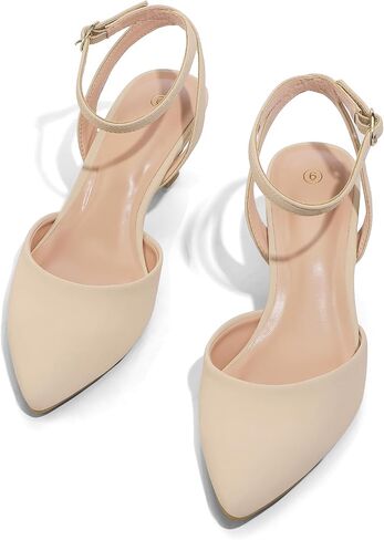 mysoft Women's Pumps Shoes Ankle Strap 2 Inch Kitten Heels Sexy Pointed Toe Wedding Party Dress Sandals in Kuwait