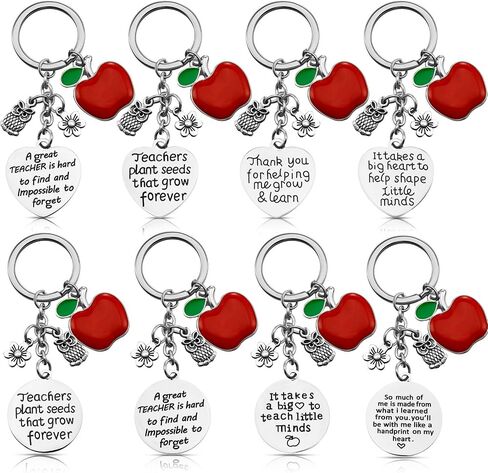 Hicarer 8 Pcs Teacher Appreciation Heart Teacher Keychain Set Christmas Teacher Gifts for Women in Saudi Arabia