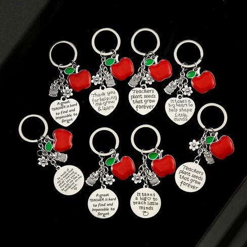 Hicarer 8 Pcs Teacher Appreciation Heart Teacher Keychain Set Christmas Teacher Gifts for Women in Saudi Arabia