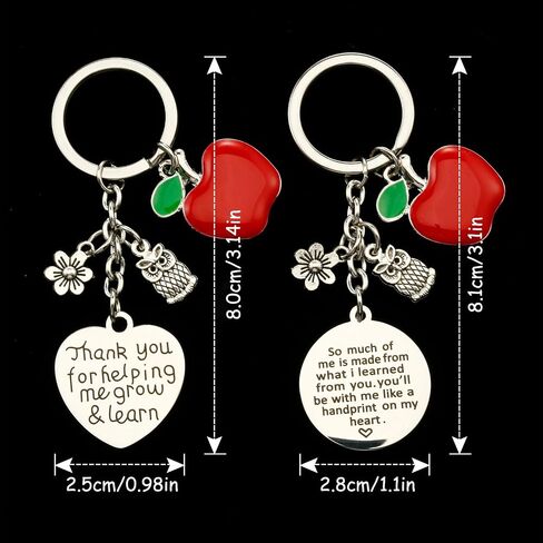 Hicarer 8 Pcs Teacher Appreciation Heart Teacher Keychain Set Christmas Teacher Gifts for Women in Saudi Arabia