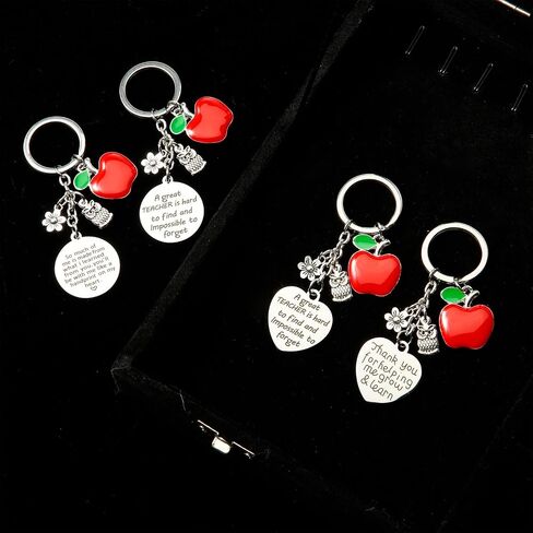 Hicarer 8 Pcs Teacher Appreciation Heart Teacher Keychain Set Christmas Teacher Gifts for Women in Saudi Arabia