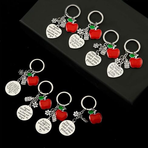Hicarer 8 Pcs Teacher Appreciation Heart Teacher Keychain Set Christmas Teacher Gifts for Women in Saudi Arabia