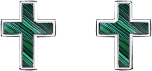 Abalone/Malachite/Onyx/Opal Cross Stud Earring Sterling Silver Small Cross Earrings Cross Jewelry Gift for Women in Saudi Arabia