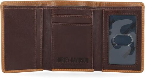 محفظة Harley-Davidson الجلدية الرجالية ثلاثية الطي بخاصية RFID in Kuwait