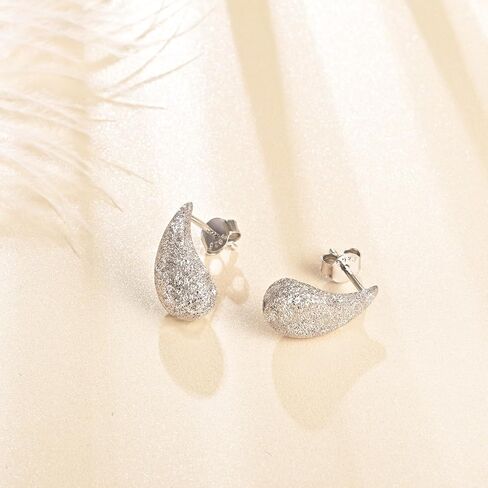 925 Sterling Silver Teardrop Earrings for Women Chunky Hoop Earrings Lightweight Fashion Teardrop Jewelry GIfts in Saudi Arabia