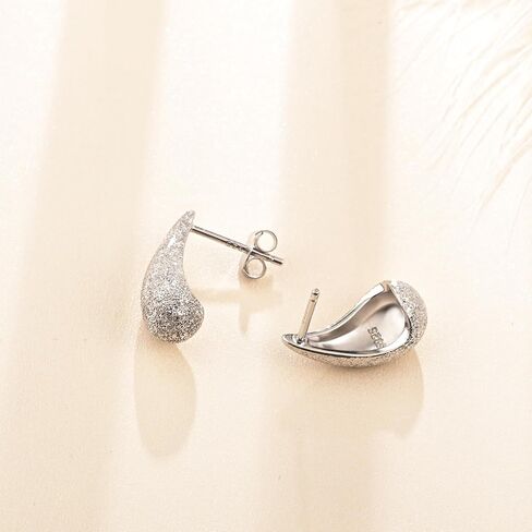 925 Sterling Silver Teardrop Earrings for Women Chunky Hoop Earrings Lightweight Fashion Teardrop Jewelry GIfts in Saudi Arabia