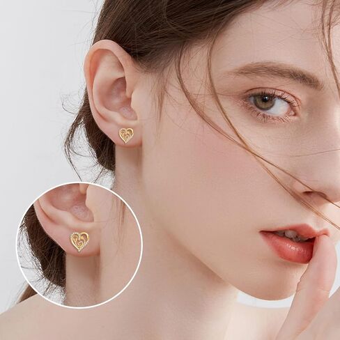 KECHO 14K Solid Gold Nurse Earrings for Women Dangle Cubic Zirconia Heart Stethoscope Nurse Earrings Studs Nurse Leverback Earrings Graduation Birthday Christmas Jewelry Gifts for Doctor Nurse Medical Student in Kuwait