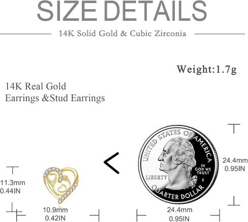 KECHO 14K Solid Gold Nurse Earrings for Women Dangle Cubic Zirconia Heart Stethoscope Nurse Earrings Studs Nurse Leverback Earrings Graduation Birthday Christmas Jewelry Gifts for Doctor Nurse Medical Student in Kuwait