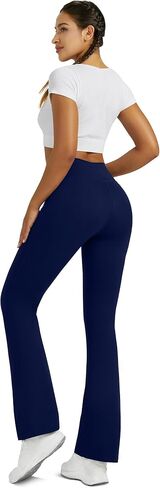 Flare Leggings for Women with Pockets 2pack High Waisted Crossover Flare Leggings Bootcut Yoga Pants in Saudi Arabia