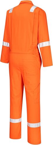 Portwest C814 Men's Work Coveralls - 100% Cotton Workwear Lightweight Reflective Safety Coverall with Zip and Pockets Grey, XX-Large in Saudi Arabia