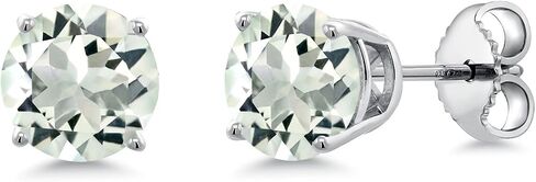Gem Stone King 925 Sterling Silver Round 6MM Gemstone Birthstone Stud Earrings For Women in Saudi Arabia
