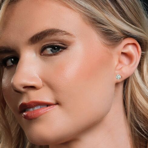Gem Stone King 925 Sterling Silver Round 6MM Gemstone Birthstone Stud Earrings For Women in Saudi Arabia