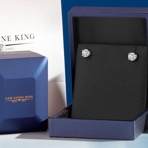 Gem Stone King 925 Sterling Silver Round 6MM Gemstone Birthstone Stud Earrings For Women in Saudi Arabia