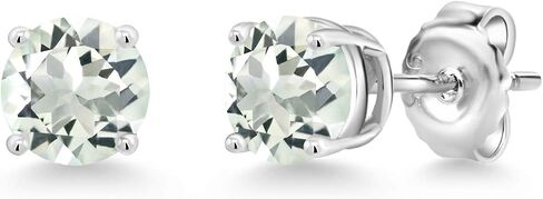 Gem Stone King 925 Sterling Silver Round 6MM Gemstone Birthstone Stud Earrings For Women in Saudi Arabia