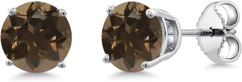 Gem Stone King 925 Sterling Silver Round 6MM Gemstone Birthstone Stud Earrings For Women in Saudi Arabia