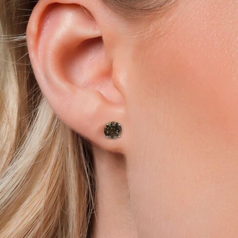 Gem Stone King 925 Sterling Silver Round 6MM Gemstone Birthstone Stud Earrings For Women in Saudi Arabia
