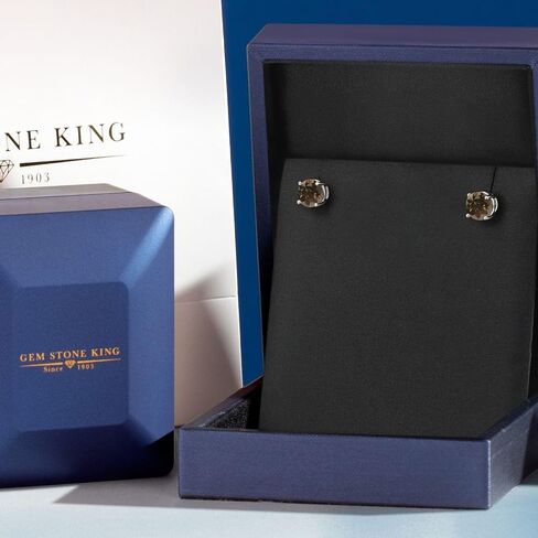 Gem Stone King 925 Sterling Silver Round 6MM Gemstone Birthstone Stud Earrings For Women in Saudi Arabia