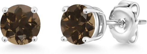 Gem Stone King 925 Sterling Silver Round 6MM Gemstone Birthstone Stud Earrings For Women in Saudi Arabia