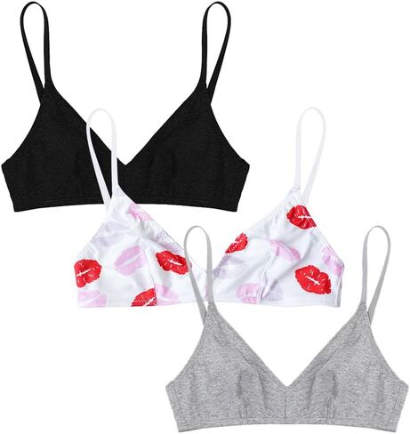 Bralettes for Women Wireless Unlined Cotton Bras V-Neck Triangle Bralette in Saudi Arabia