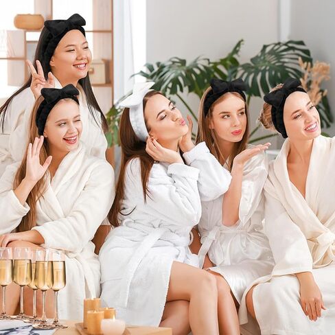 Jaciya Spa Makeup Headband 8 Packs Skincare Headband for Washing Face Spa Gifts for Women Spa Party Favors(Black) in Saudi Arabia