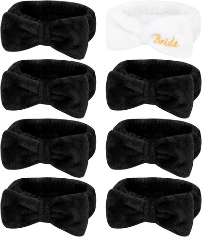 Jaciya Spa Makeup Headband 8 Packs Skincare Headband for Washing Face Spa Gifts for Women Spa Party Favors(Black) in Saudi Arabia